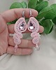 kolczyki soutache Długie kolczyki soutache na wesele, kolczyki jasny pudrowy róż 1