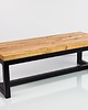 ławki 100 cm Ławka Metalowa Siedzisko Drewno Lite Dąb 1