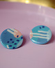 kolczyki z masy plastycznej KOLCZYKI donut sztyfty blue 4