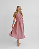 sukienki midi damskie Lniana Sukienka JASMINE DUSTY PINK 4