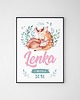 obrazy i plakaty do pokoju dziecięcego Metryczka z sarenkami - plakat 3