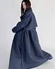płaszcze damskie Trencz maxi oversize denim dark blue 3
