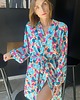 szlafroki damskie Szlafrok narzutka kimono w kontrastujące kolory 6