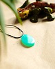 wisiory Turkusowy owalny wisiorek świecący w ciemności i UV handmade 2,5 cm 3