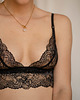 biustonosze damskie Czarny koronkowy stanik z falbanką DUSK 5