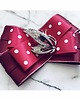 broszki Brosza  Bordo w kropki Z Motylem 1