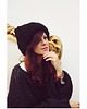 czapki damskie Czarna czapka beanie handmade z wełną 1