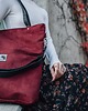 torby na ramię Duża wodoodporna torba z nubuku bordo 1