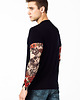 t-shirty męskie Czarny t-shirt męski z tatuażami Skull & Roses 1