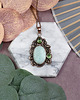 wisiory Miedziany ozdobny wisiorek z amazonitem i peridotem #570 1