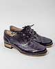 półbuty damskie Skórzane półbuty jazzówki Zapato model 246 granatowy retro 1