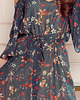 sukienki midi damskie 292-2 MARINA zwiewna sukienka z dekoltem - ZIELONA W KWIATY - XXL 4