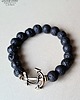 biżuteria męska Dzień ojca, bransoletka z lawy z kotwicą  sympatyczny prezent handmade 1