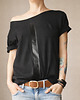 t-shirt damskie Czarna kreska czarny Oversize 1
