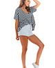 t-shirt damskie Bluzka C203 czarne paski 3