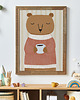 obrazy i plakaty do pokoju dziecięcego Misio loves coffee - plakat dla dzieci pokój dziecka 1
