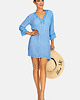 tuniki damskie Niebieska tunika damska Sukienka plażowa przed kolana 3