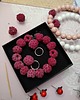 komplet biżuterii Bransoletka maliny handmade z kolczykami 8