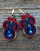 kolczyki soutache Granat, bordo i złoto- kolczyki sutasz 2