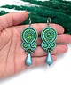 kolczyki soutache Kolczyki sutasz turkusowo zielone kolorowe Cleo z dużą łezką 1