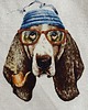 kosmetyczki Kosmetyczka z lnu. Basset w czapce 1