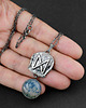 wisiory Runa Dagaz z agatem wężowym - srebrny amulet przemiany 4