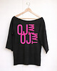 t-shirt damskie Oj tam Długi czarny Oversize 3