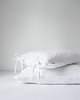 poduszki gładkie Lniana Poszewka Troczki PURE WHITE 3
