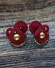 kolczyki soutache Bordowo- złote  kolczyki soutache 2