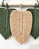 makramy Makrama Liście Szałwiowa Zieleń Beż Ozdoba Na Ścianę 30x25 cm 1