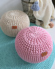 pufy do siedzenia Pufa różowa bawełniana okrągła handmade 4