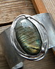 bransoletki wire wrapping Złoty labradoryt      - BRANSOLETA MANKIET - CUFF 1