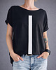 t-shirt damskie Kreska biała na czarnym Oversize 1