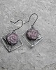 kolczyki wire wrapping Lepidolit - kwiaty  -  romby    -  kolczyki 2