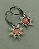 kolczyki wire wrapping Małe kolczyki słoneczka rodonit wire wrapping 1