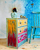 komody Kolorowa komoda w orientalnym klimacie, trzy szuflady, ceramiczne gałki 5