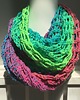 szale damskie Ażurowy szal komin apaszka handmade ombre neon fluo 4