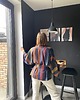 szlafroki damskie Szlafrok narzutka kimono krótkie w eleganckie pasy 4
