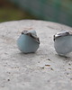 kolczyki wire wrapping Surowy akwamaryn  - sztyfciki 1