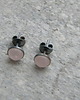 kolczyki wire wrapping 7mm kwarc różowy  - sztyfty 2