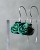 kolczyki wire wrapping Kolczyki różyczki butelkowa zieleń 2