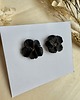 kolczyki z masy plastycznej Kolczyki Black Flower midi 2