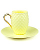 kubki i filiżanki Żółta Filiżanka na Espresso ze Złotym Uchem 4