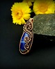 wisiory Wisiorek z niebieskim agatem wire wrapping 8