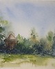 obrazy WYPRZEDAŻ SZTUKI! Akwarela Wieś oryginalny obraz 300g 18x30 cm 2