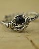 pierścionki - różne Pierścionek regulowany czarny agat wire wrapping 4