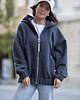 bluza z kapturem damska BLUZA ROZPINANA antracyt KANG00 guma 1