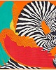 szale damskie SZAL SZALIK jedwab Apaszka jedwabna ZEBRA POMARAŃCZOWA 1