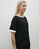 t-shirt damskie Bawełniana koszulka o luźnym kroju - Black / White 6