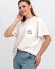 t-shirt damskie T-SHIRT DAMSKI  z kieszonką wanilia z nadrukiem 1